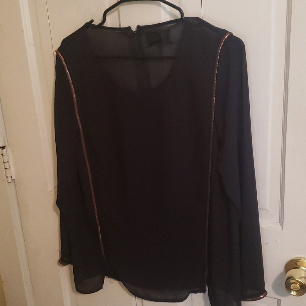 Sheer black long sleeve top